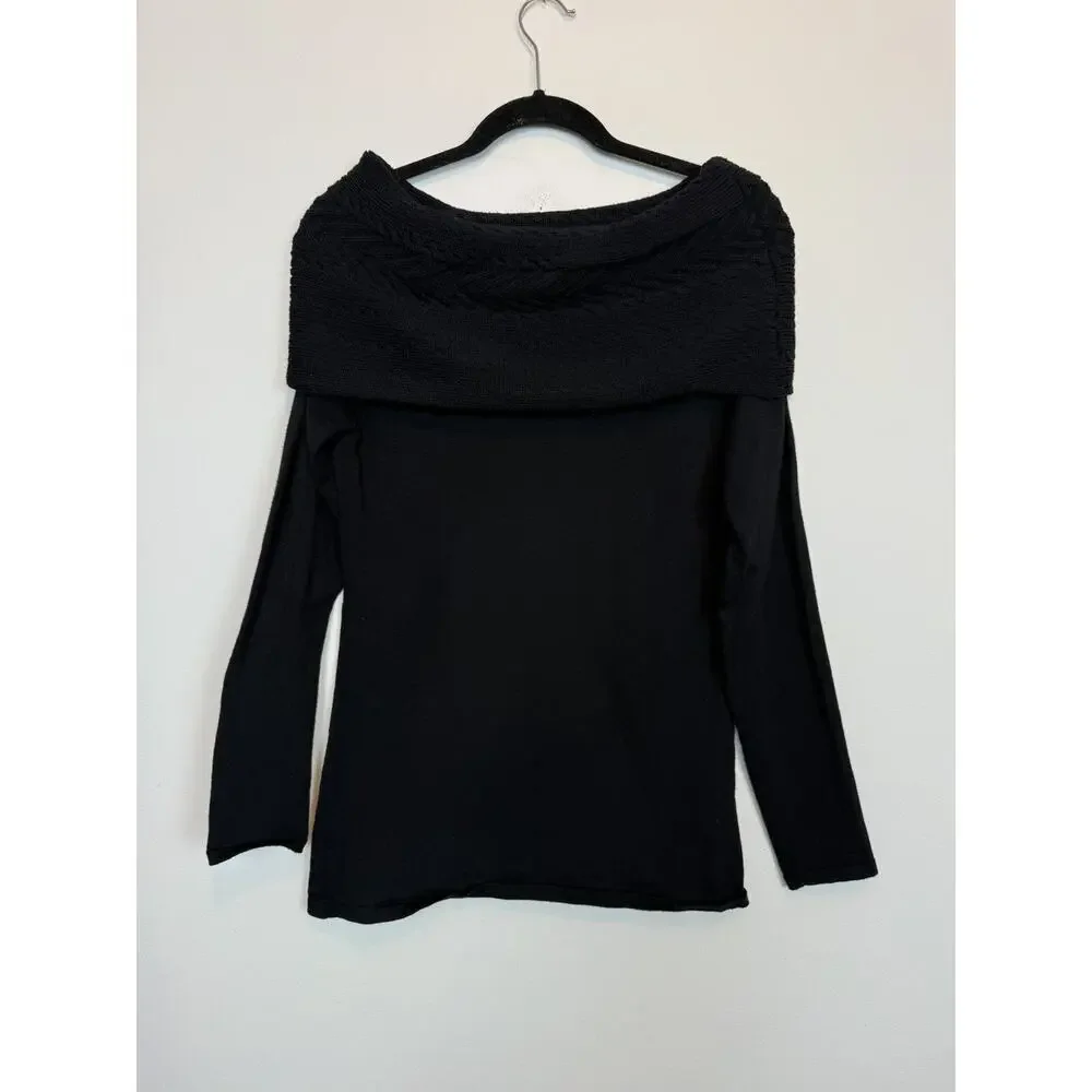 White House BLack market black off the shoulder black sweater SM